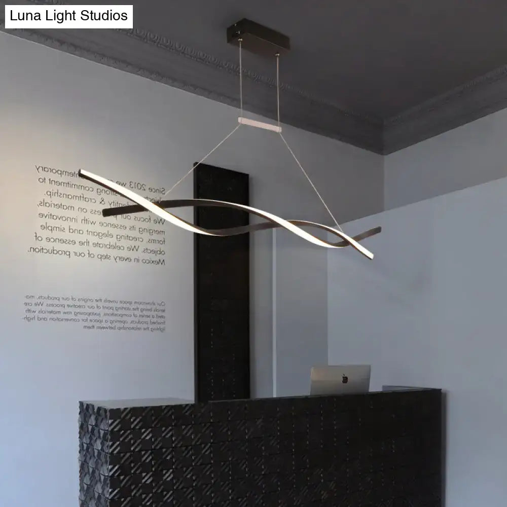 Modern silver and white art deco led pendant light with sleek metallic finish for kitchen island 110v-120v 220v-240v