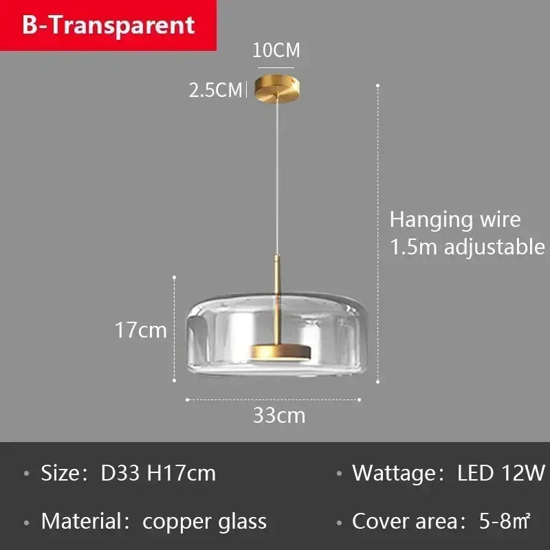 Modern smoked gray glass led pendant chandelier featuring a clear glass pendant chandelier with gold-toned fixture and adjustable wire