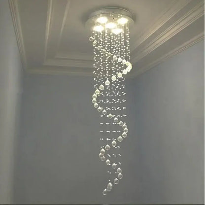 Modern spiral black and clear crystal pendant chandelier with embedded lights by decorbites crystal pendant for bedroom decor