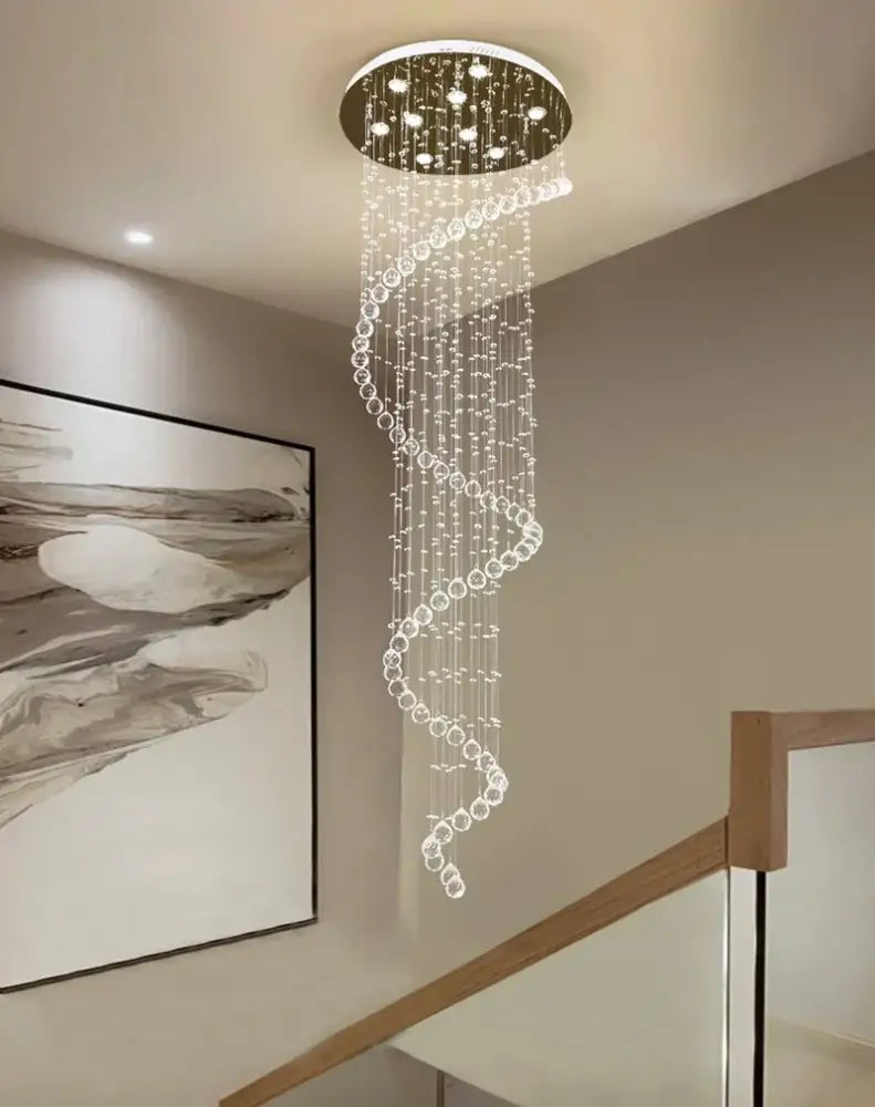 Modern spiral black and clear crystal pendant chandelier with gold-toned fixture for bedroom decorbites crystal pendant