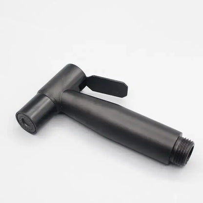 Black matte stainless steel handheld bidet spray nozzle with sleek ergonomic design and threaded connection for decorbites bidet washbasin mixer set
