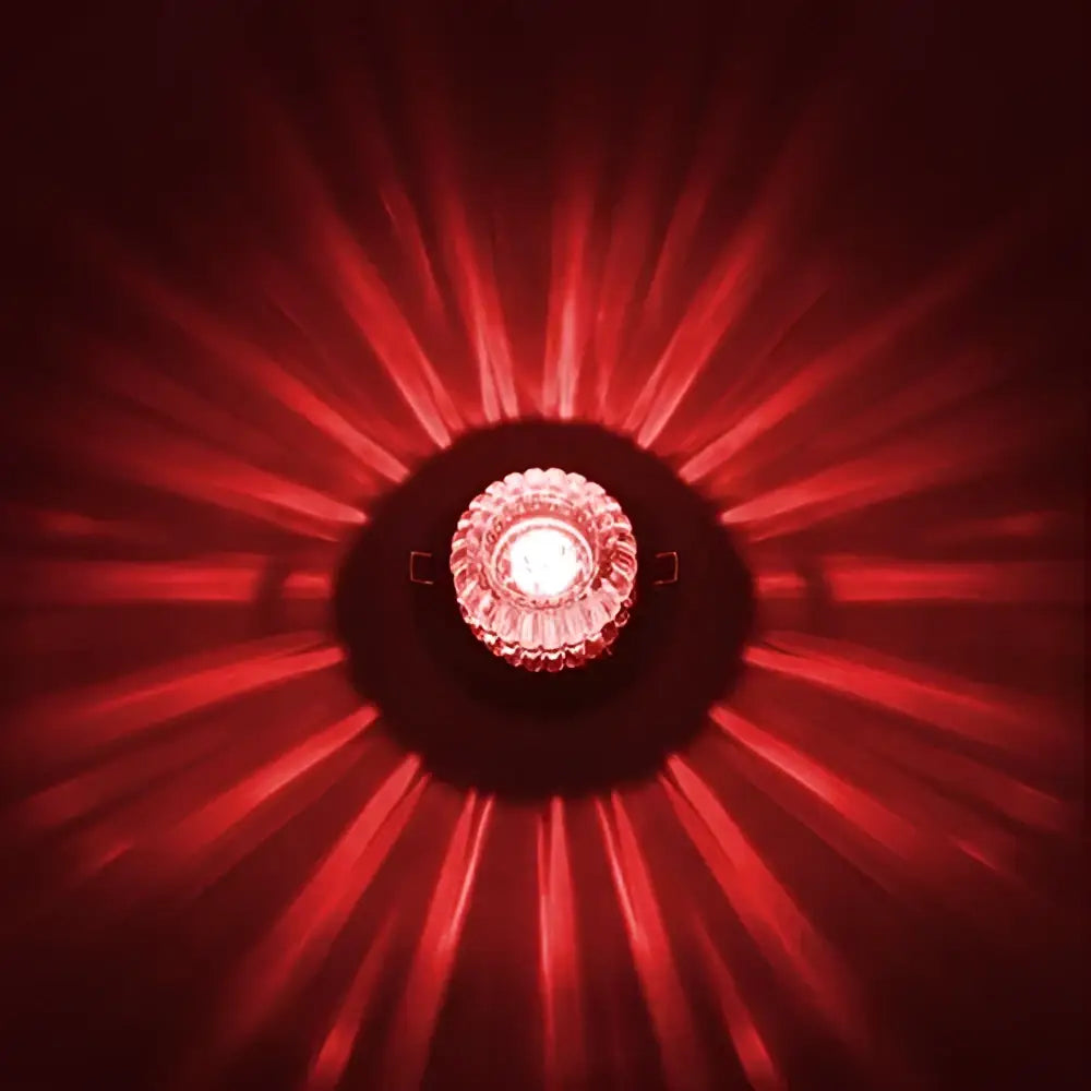 Modern sunburst decorbites crystal led flush red faceted glass ceiling light emitting bright white illumination