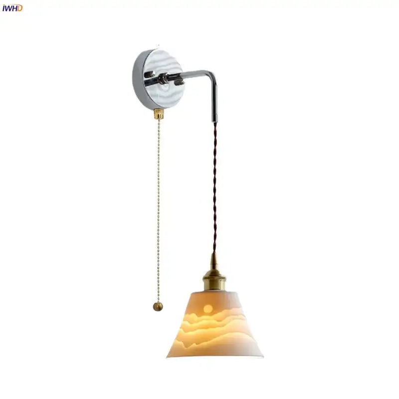 Modern sunset glass led wall sconce features a warm-toned hand-blown glass pendant lamp with brass accents for decorbites ceramic led decor