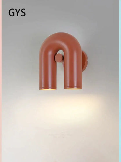 Modern terracotta led u-shaped wall lamp with sleek design ideal for living room and staircase lighting