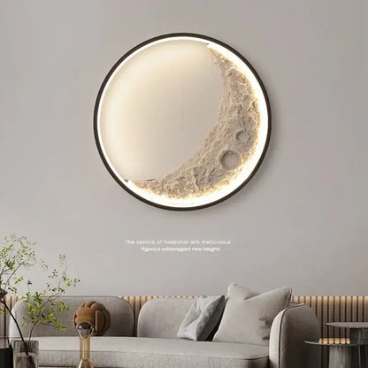 Modern textured crescent moon wall lamp with off-white textured surface and illuminated edges for bedroom decorbites crescent moon decor