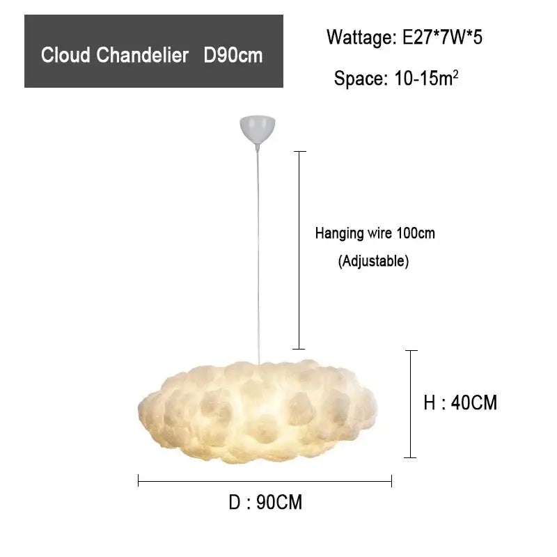 Modern textured white cloud chandelier with a soft off-white textured surface and adjustable hanging wire by decorbites cloud chandelier