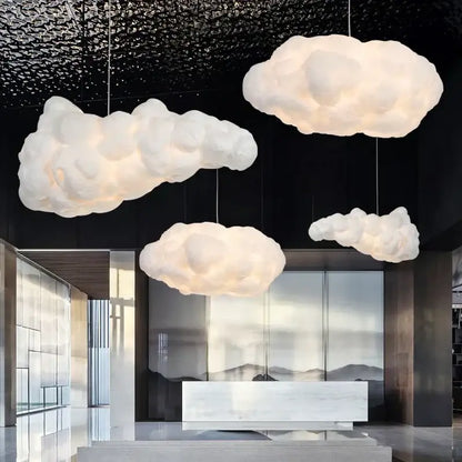 Soft illuminated white textured cloud chandelier pendant light by decorbites enhancing modern bedroom decorbites cloud chandelier