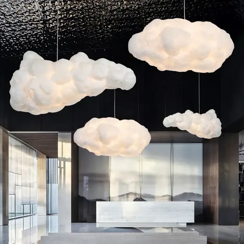 Modern textured white cloud chandelier with soft illuminated decorbites cloud chandelier pendant light for living room decor