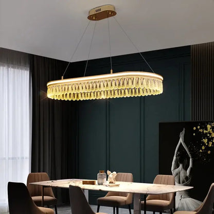 Modern three tier gold crystal led chandelier with cascading fringe by decorbites modern crystal for dining room decor