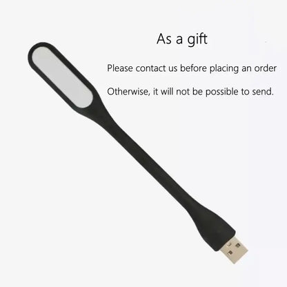 Black usb-powered led desk lamp with sleek elongated design and smooth plastic body for decorbites crystal led chandelier setup