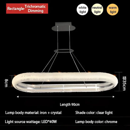 Modern tiered elegant chrome crystal chandelier with crystal-encrusted body and trichromatic dimming for dining room decorbites elegant chrome