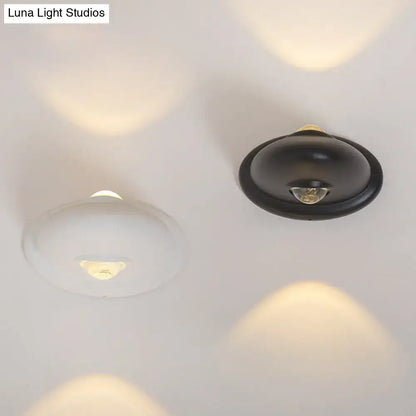 Modern triangle white and chrome bedroom wall sconce lamp with black and white oval recessed led bedroom wall lights