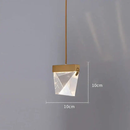 Modern triangular bronze crystal wall sconce with gold metal frame and faceted glass panels for living room decorbites crystal wall