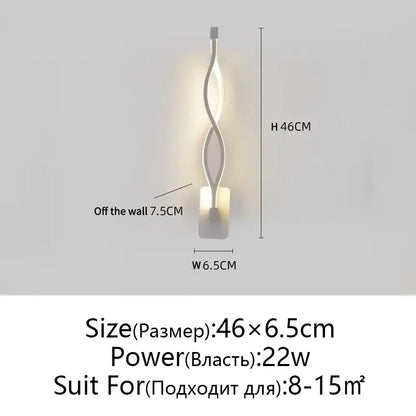 Modern silver-toned twisted led wall sconce with sleek minimalist design for bedroom lighting wall lamps