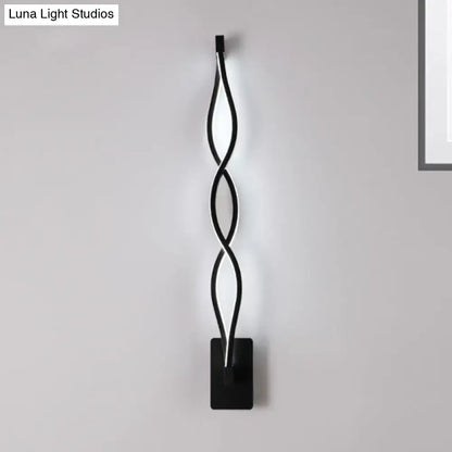 Modern twisted black led wall sconce with sleek design for bedroom lighting as a stylish led wall fixture