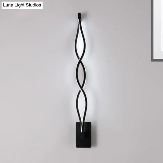 Modern twisted black led wall sconce with sleek design for bedroom lighting as a stylish led wall fixture