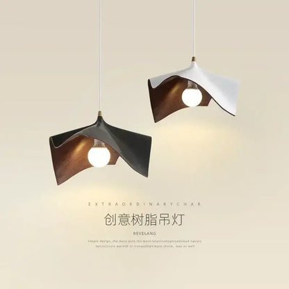 Modern wave black and bronze chandelier pendant light with sleek wave design in white and black finishes for living room