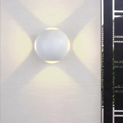 Modern white 4 light dome wall sconce with sleek spherical design casts warm light compatible with 110v-120v and 220v-240v