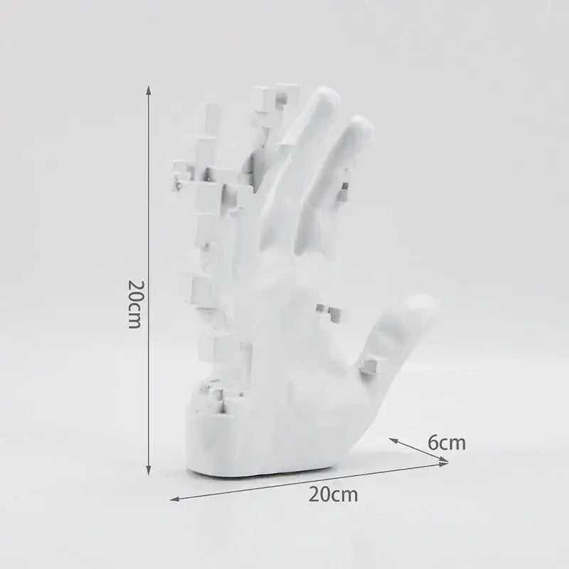 Modern white abstract resin mosaic sculpture hand decorbites abstract resin 20cm tall matte finish decor for office