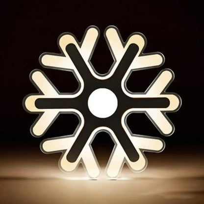 Modern white acrylic cloud led table lamp with snowflake shaped ceiling light fixture and illuminated arms for bedroom wall lamp