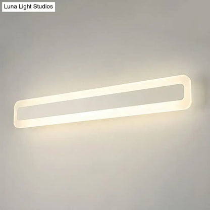 Modern white acrylic led vanity light bathroom sconce with sleek rectangular design compatible with 110v-120v and 220v-240v