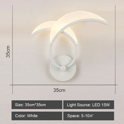Modern white acrylic led wall sconce light with curved crescent design for bedroom and corridor decorbites led wall