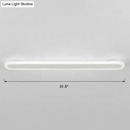 Modern white and black acrylic bar wall lamp with sleek oval led design 31.5-inch length 110v-120v 220v-240v