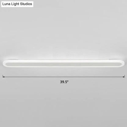Modern white and black acrylic bar wall lamp with minimalist oval led ceiling light design 110v-120v 220v-240v