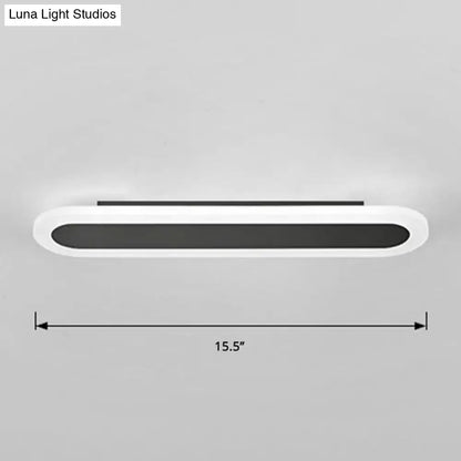 Modern white and black acrylic bar wall lamp with sleek oval housing and black panel for 110v-120v 220v-240v use