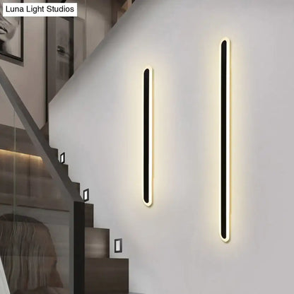 Two modern black matte acrylic bar wall lamps with warm white led light for corridor use 110v-120v 220v-240v