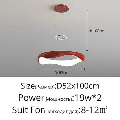 Modern red and white pendant lamp with sleek curved design featuring black chrome accents for dining room decorbites black chrome