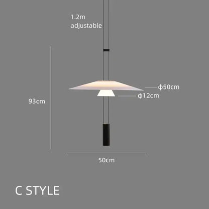 Modern black and white decorbites circular pendant light with sleek adjustable tiered design for dining room decor