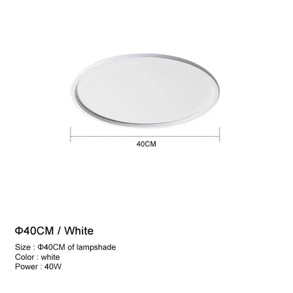 Modern white and black decorbites dimmable led ceiling light with white circular lampshade for living room decor