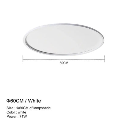 Modern white and black dimmable led ceiling light with sleek design 60cm diameter for living room decorbites dimmable led ceiling