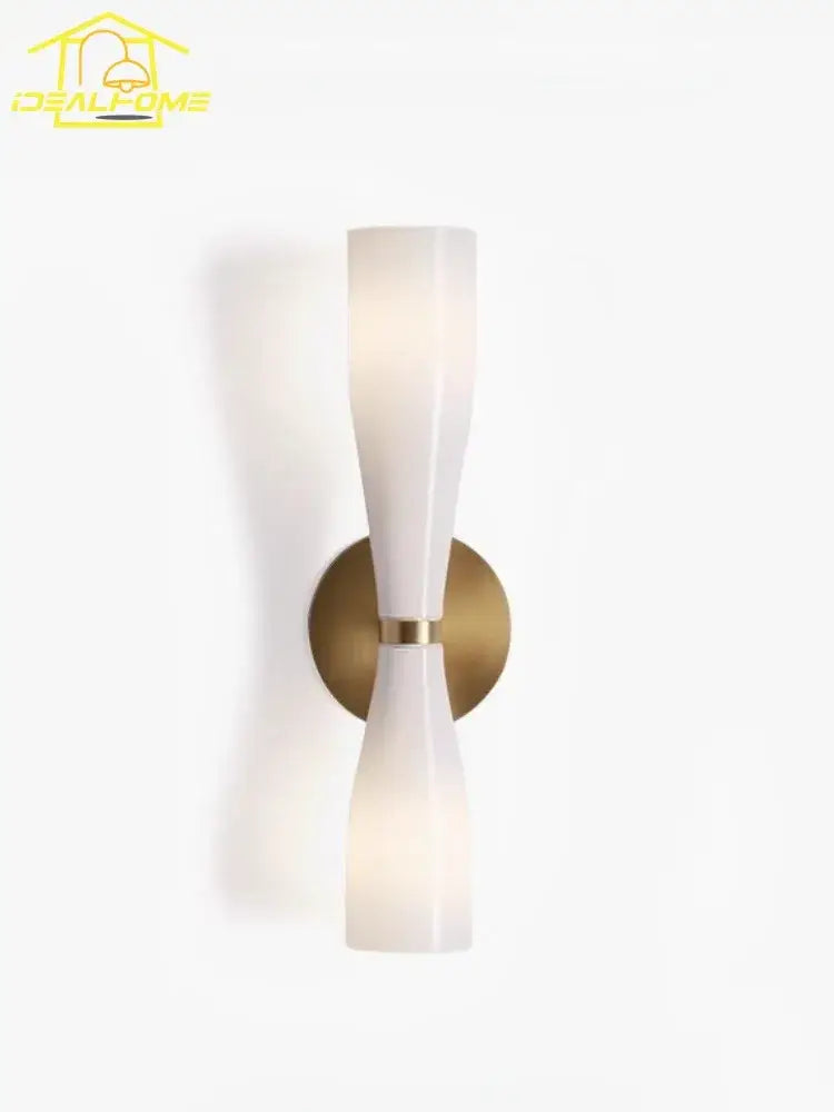 Modern white frosted glass wall lamp with brass circular base and copper accent ring for decorbites etcetera copper wall decor