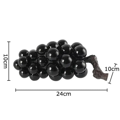 Modern white and gold grape skewer desk ornament featuring a black glossy grape cluster with textured stem decorbites grape skewer