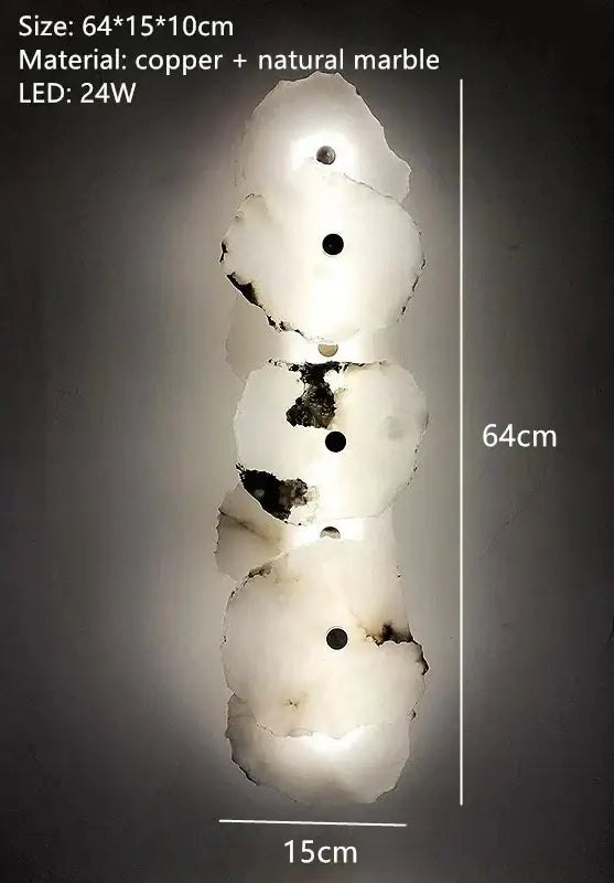 Modern white and black alabaster wall lamp with decorbites brass marble accents and embedded led lighting for luxury decorbites brass sconce