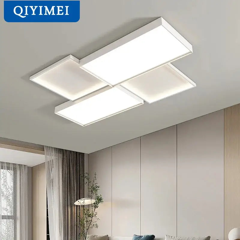 Modern white rectangular led ceiling light fixture with sleek minimalist design in decorbites elegant chandelier lights for dining room