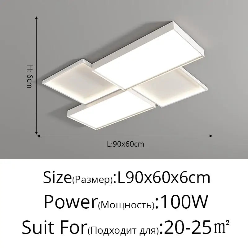 Modern white rectangular ceiling light fixture with sleek geometric design from decorbites elegant chandelier lights collection