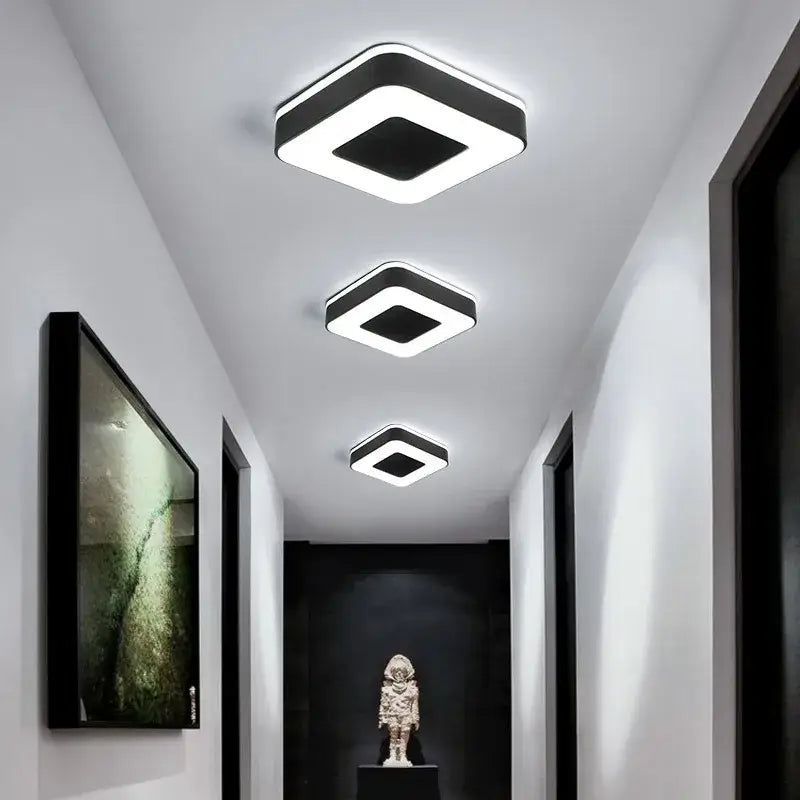 Modern black and white square led ceiling light with sleek minimalist design for corridor decorbites led ceiling decor
