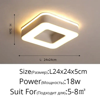 Modern white and black led ceiling light with glowing frame and central cutout for minimalist corridor decorbites ceiling light