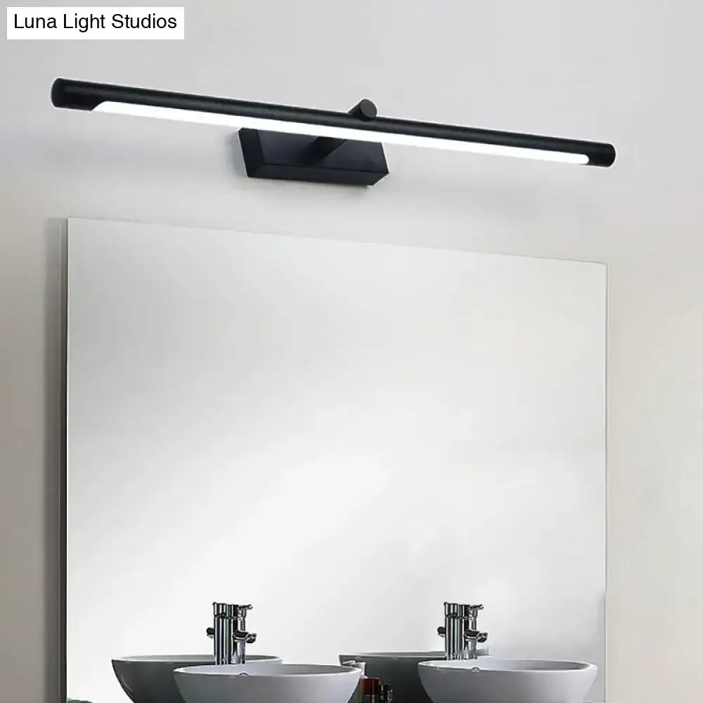 Black minimalist led bathroom mirror light with sleek modern design for tube vanity lighting wall sconce