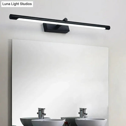 Black minimalist led bathroom mirror light with sleek modern design for tube vanity lighting wall sconce