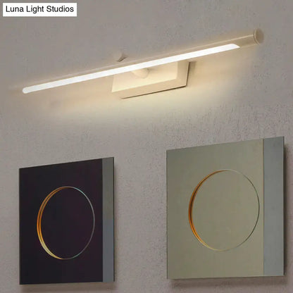Modern white and black tube vanity lighting wall sconce with sleek minimalist design for bathroom vanity lighting
