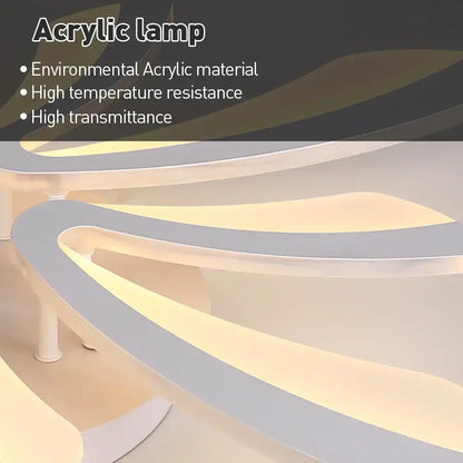 Modern white acrylic led ceiling chandelier with sleek branch design and warm glow for living room ambiance
