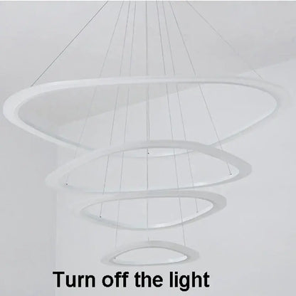 Modern white circle rings acrylic pendant lights featuring concentric acrylic rings chandelier for living room decorbites circle rings