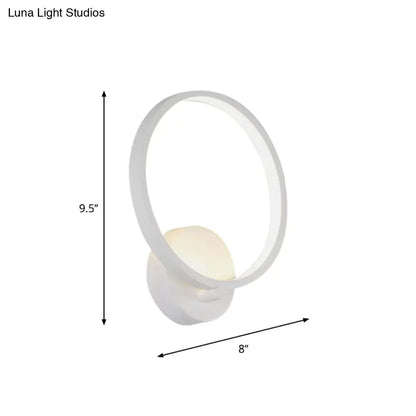 Modern white circular sconce light fixture with sleek minimalist design and soft ambient lighting for bedroom use 110v-120v 220v-240v