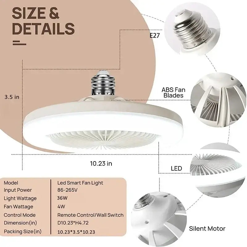 Modern white circular ceiling fan with abs blades silent motor and remote control by decorbites ceiling fan for bedroom use
