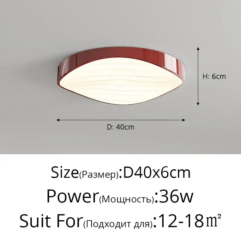 Modern white circular chandelier with a glossy red frame and softly diffused light by decorbites circular chandelier