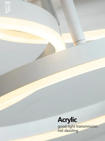 Modern white acrylic spiral decorbites ceiling lamp set with warm diffused lighting for bedroom ceiling lamp decorbites ceiling